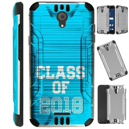 WORLD ACC Silver Guard Compatible with Cricket Icon | AT&T Radiant Core Case Slim Hybrid Phone Cover (Class of (Best Cricket Phones 2019)