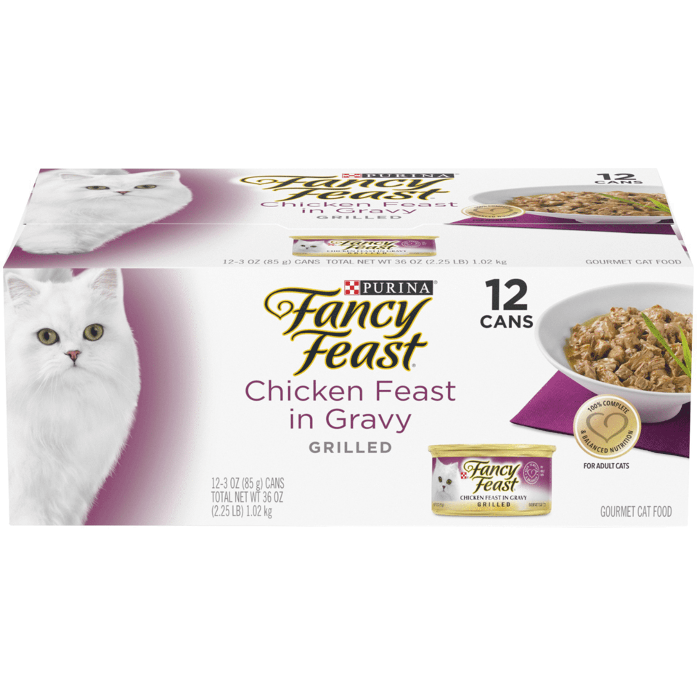(12 Pack) Fancy Feast Gravy Wet Cat Food, Grilled Chicken Feast in