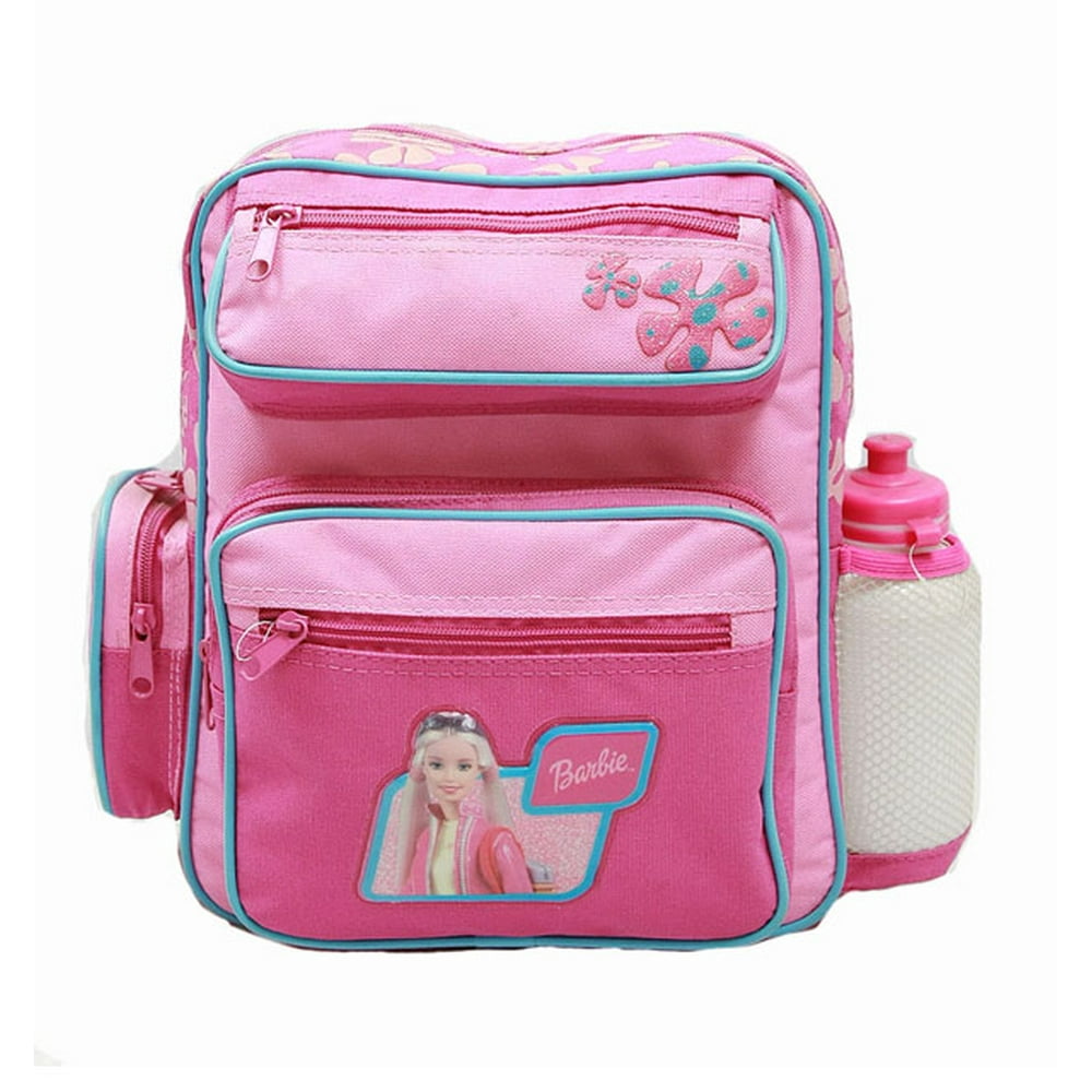 Barbie Small Backpack w/ Water Bottle Pink New School Bag 15375