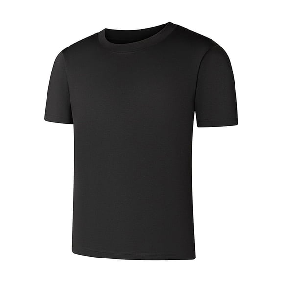 TEAJOPSUU Men's Slim Fit T-Shirt Stretchy Solid Color Breathable Short Sleeve Tee for Gym & Workout Black
