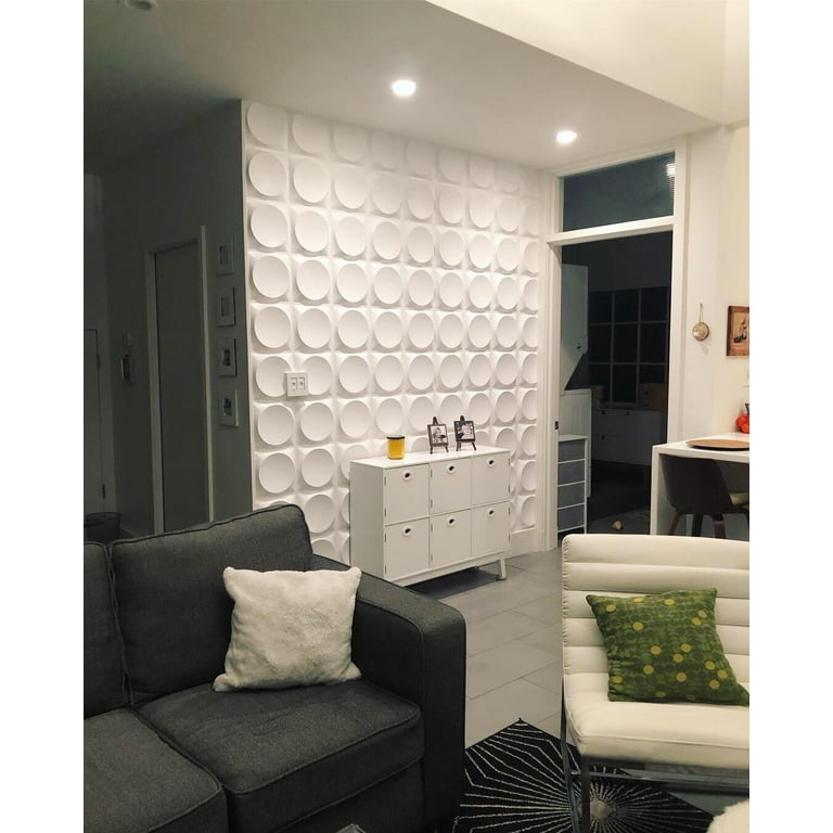 Art3d Disc Design 19.7 in. x 19.7 in. PVC 3D Wall Panel (12-Pack) Art3d Disc Design 19.7 in. x 19.7 in. PVC 3D Wall Panel (12-Pack)