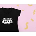 thumbnail image 4 of 50th Birthday Gift Shirt 1971 Classic Edition V-Neck Fitted Women T-Shirt Large Black, 4 of 5