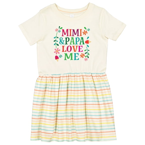 Inktastic Mimi and Papa Love Me Girls Toddler Dress