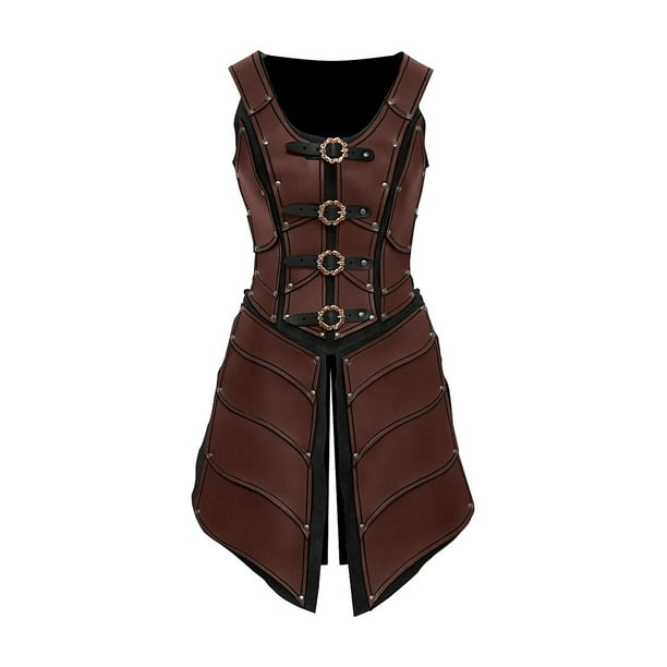 Chaleco medieval de pecho Accesorios Steampunk Decoraciones de pecho Caballero Marrón jinwen Armadura de pecho medieval