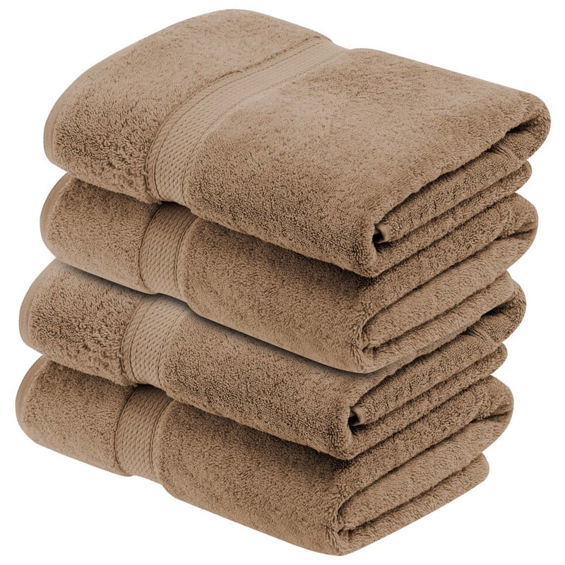 Superior Egyptian Cotton Heavyweight Bath Towel Set of 4, Latte
