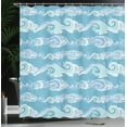 thumbnail image 3 of Ambesonne Nautical Shower Curtain, Sea Waves Ocean Splashes, 69"Wx75"L, Sea Blue Pale Teal, 3 of 4