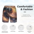 thumbnail image 6 of Picia Mythical Serpent Mountain Sunrise pattern Mens Swim Trunks with Compression Liner Stretch Beach Shorts Quick Dry with Zipper Pockets No-Chafing Board Shorts-Small, 6 of 9