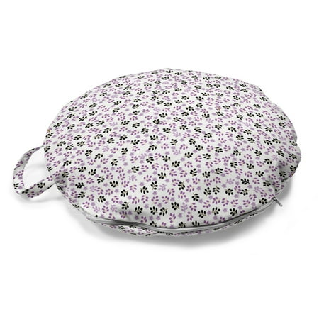 

Floral Round Floor Cushion with Handle Flower and Leaf Branch Motifs Botanical Elements Minimal Style Pillow for Living Room & Dorms 18 Round Charcoal Grey and Pale Purple by Ambesonne