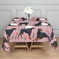 thumbnail image 3 of Rottweiler Dogs with Pioneer Flower Square Tablecloth,Waterproof Square Table Cover,Wipeable Spillproof Washable Table Cover for Home Kitchen Party Decor 60"x60"(152x152cm), 3 of 6