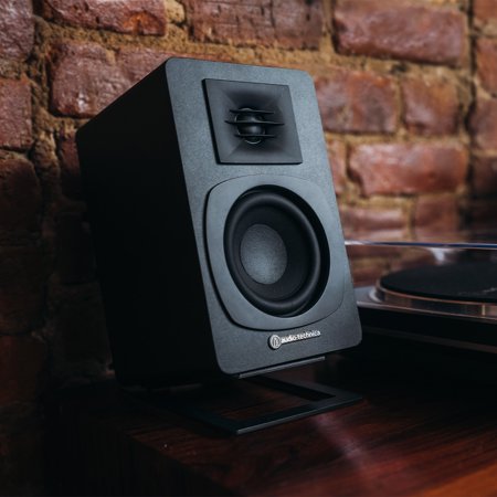 オーディオテクニカ(audio-technica) AT-SP3X ブラック パワードブックシェルフスピーカー 有線とワイヤレス接続で楽しめるパワードスピーカー