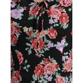 thumbnail image 5 of INSPIRE CHIC Women's Floral Smocked Top Elegant Puff Long Sleeve Square Neck Blouse XS Black, 5 of 6