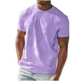 thumbnail image 4 of Aobny Baggy T-Shirt Tie-Dye Cotton Mens Tshirt Big & Tall Short Sleeve Crew Neck Mens Oversized T Shirt,Purple,3XL, 4 of 5