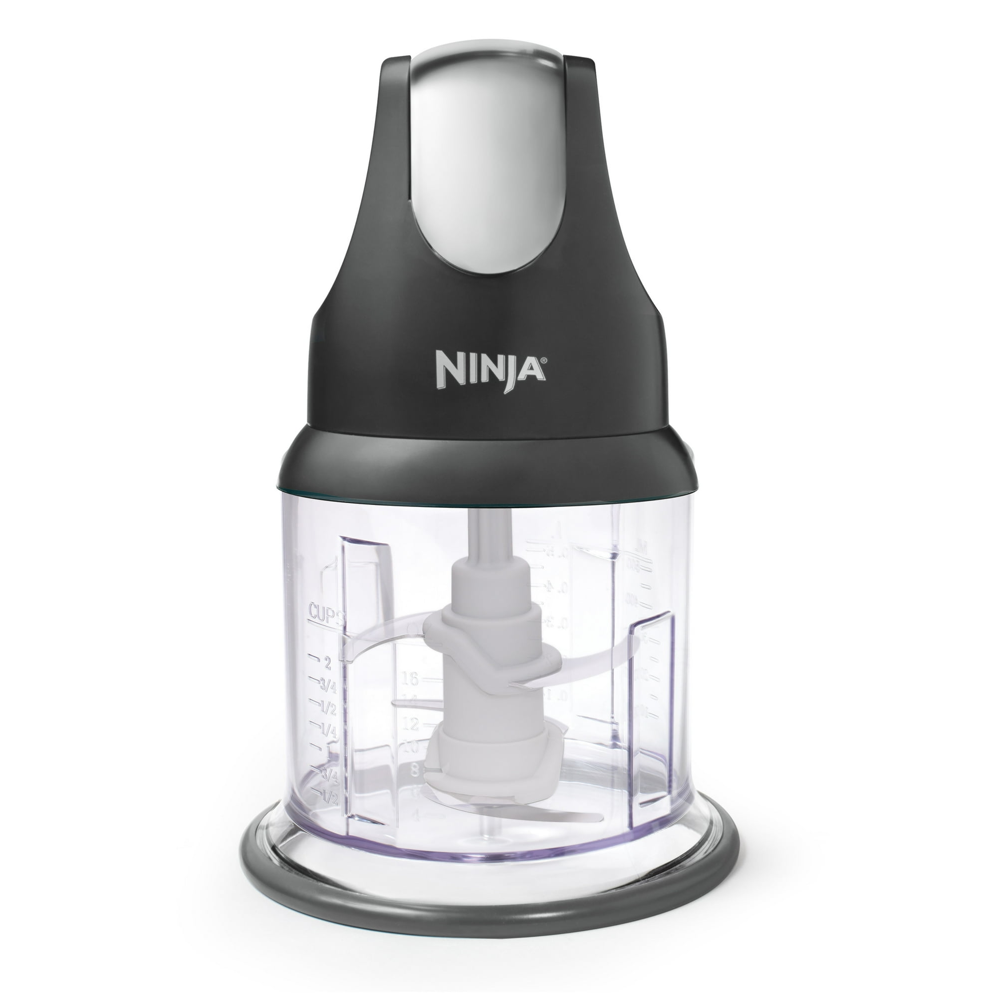 Ninja Food Chopper 2-Cup, One-Touch Pulse, Splash Guard & Storage Lid, Compact Kitchen, NJ100 Gray