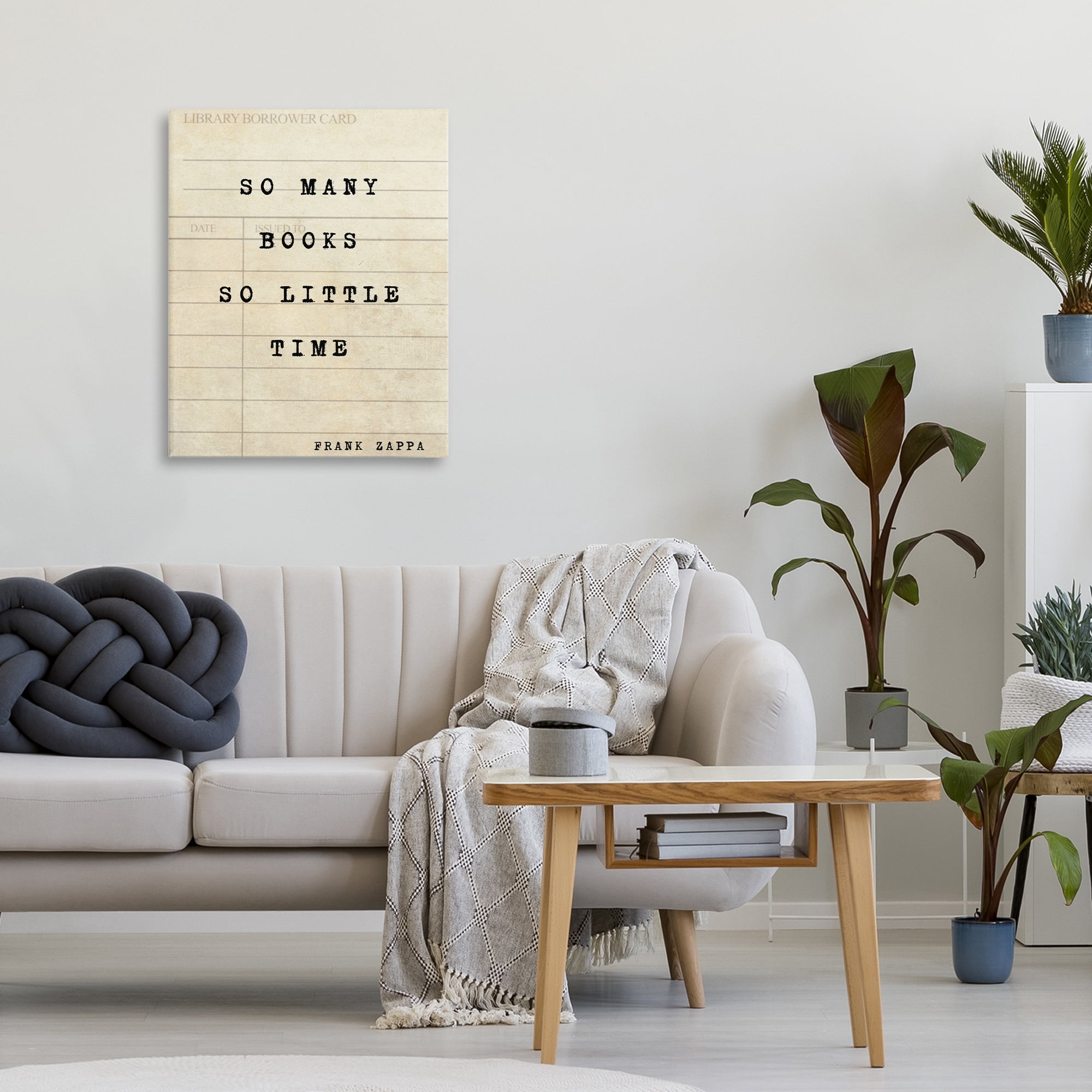 Stupell Industries Many Books & Little Time Canvas Wall Art, design by Julia Frost