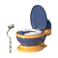 thumbnail image 4 of Inodoro para bebé, inodoro realista, incluye cepillo de limpieza, tamaño compacto, entrenamiento, Anillo Asiento PVC Azul, 4 of 9