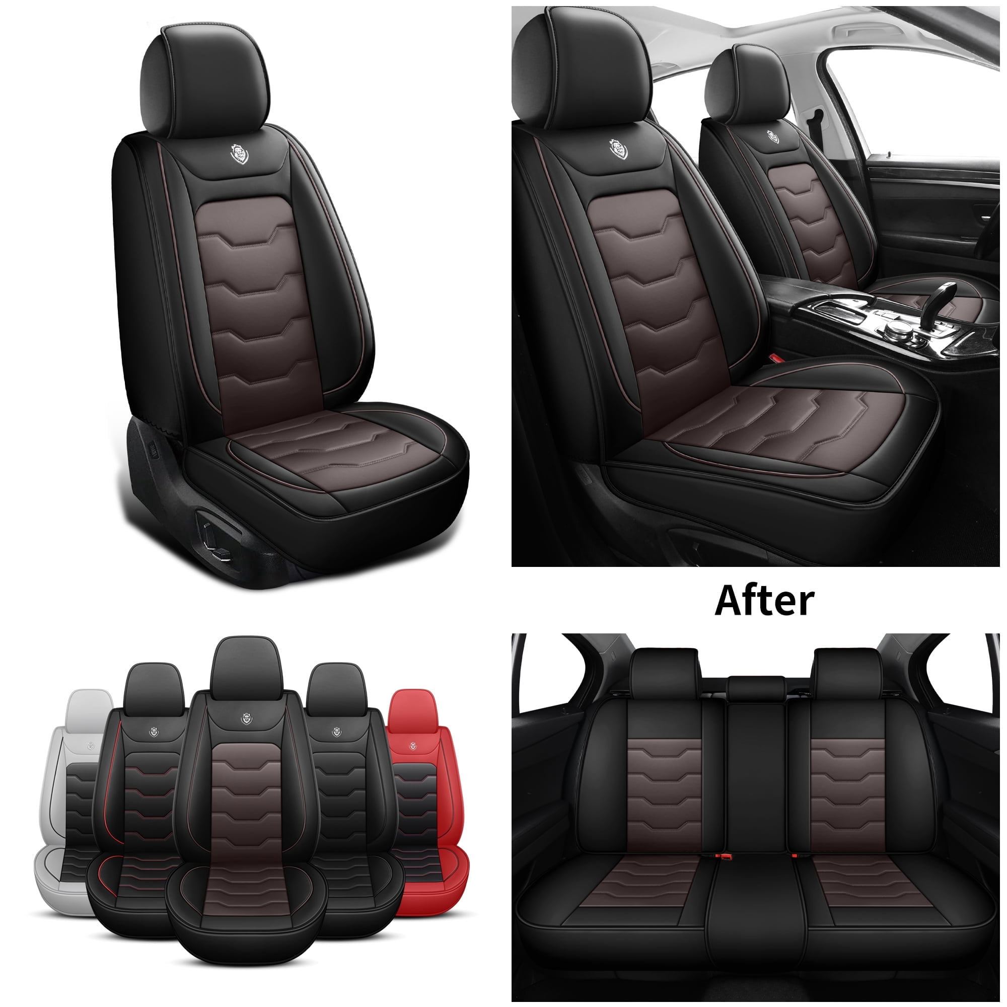 Car Seat Covers for Toyota RAV4 2000-2024 Perfect Fit for Car Seats, Waterproof Faux Leather, Protecting Car Interiors, 5-Seat Full Set, Easy Installation
