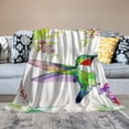 thumbnail image 2 of Orinice Hummingbird Flowers Birds Soft Fleece Blanket for All Seasons, Lightweight Throw Blanket for Living Rooms Sofa Decor, Cow Gifts, Long-lasting Blanket for Bed, Multiple Sizes Available 60x80in, 2 of 6
