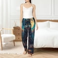 thumbnail image 4 of Vsdgher Starry Sky Moon Wolf Leader Women’s Womens Pajama Pants, Lounge Wide Leg PantsLounge Pants,Sleep Bottoms, Lounge for Women-, 4 of 6