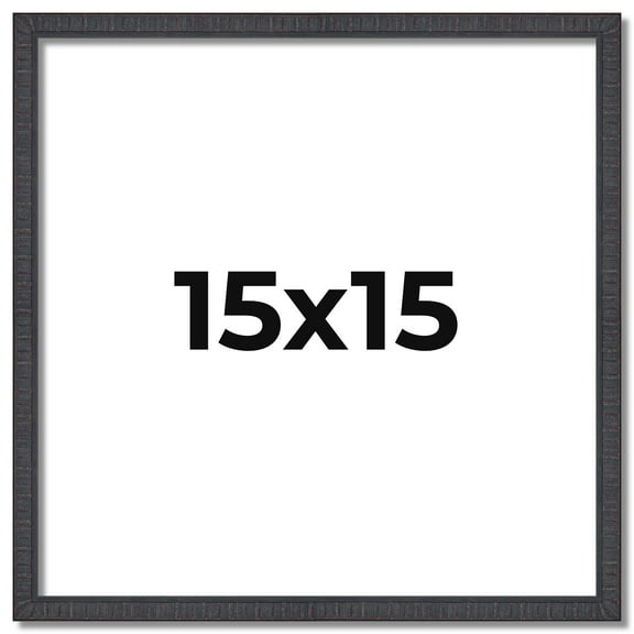 15x15 Rustic Brown Real Wood Picture Frame Width 0.75 inches | Interior Frame Depth 0.5 inches |