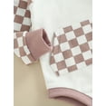 thumbnail image 6 of One opening Baby Crewneck Sweatshirt Romper Boy Girl Checkerboard Oversized Onesie Pullover Sweater Neutral Baby Clothes Fall, 6 of 8