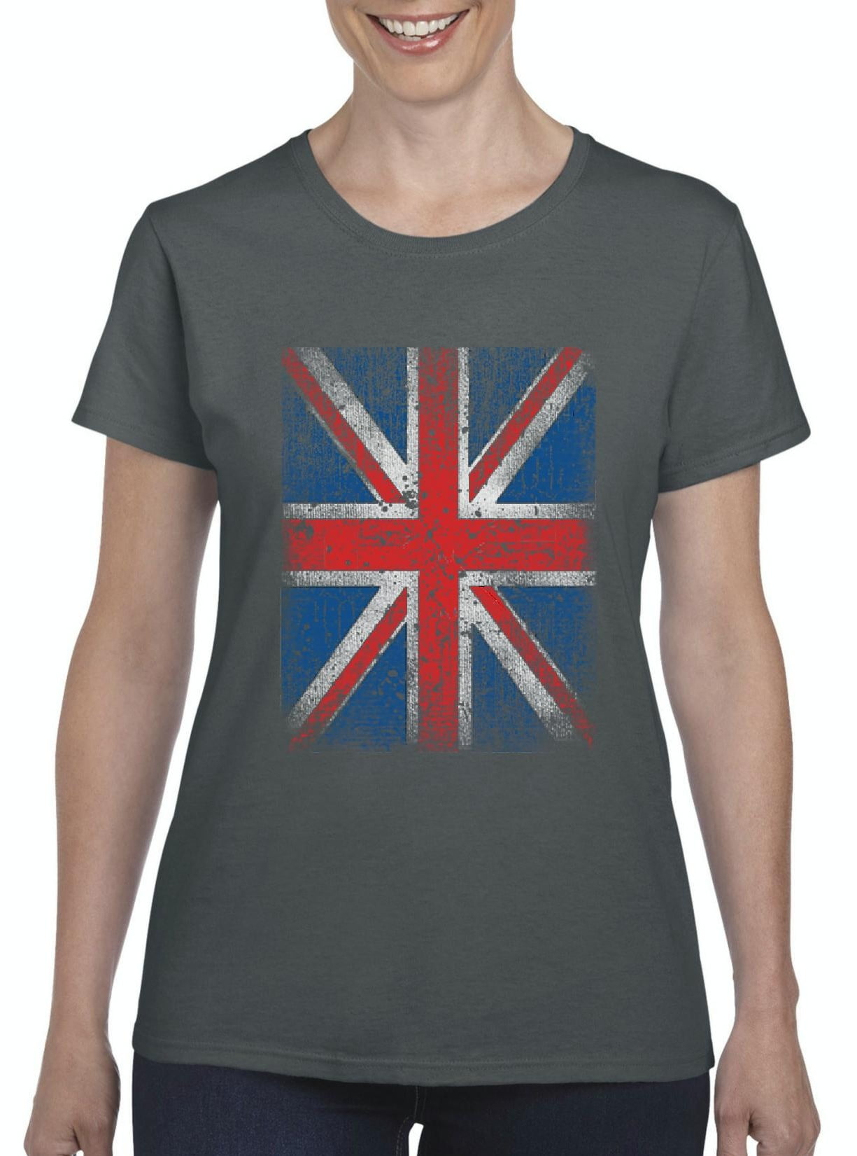 IWPF - Womens Union Jack British Flag Short Sleeve T-Shirt - Walmart ...