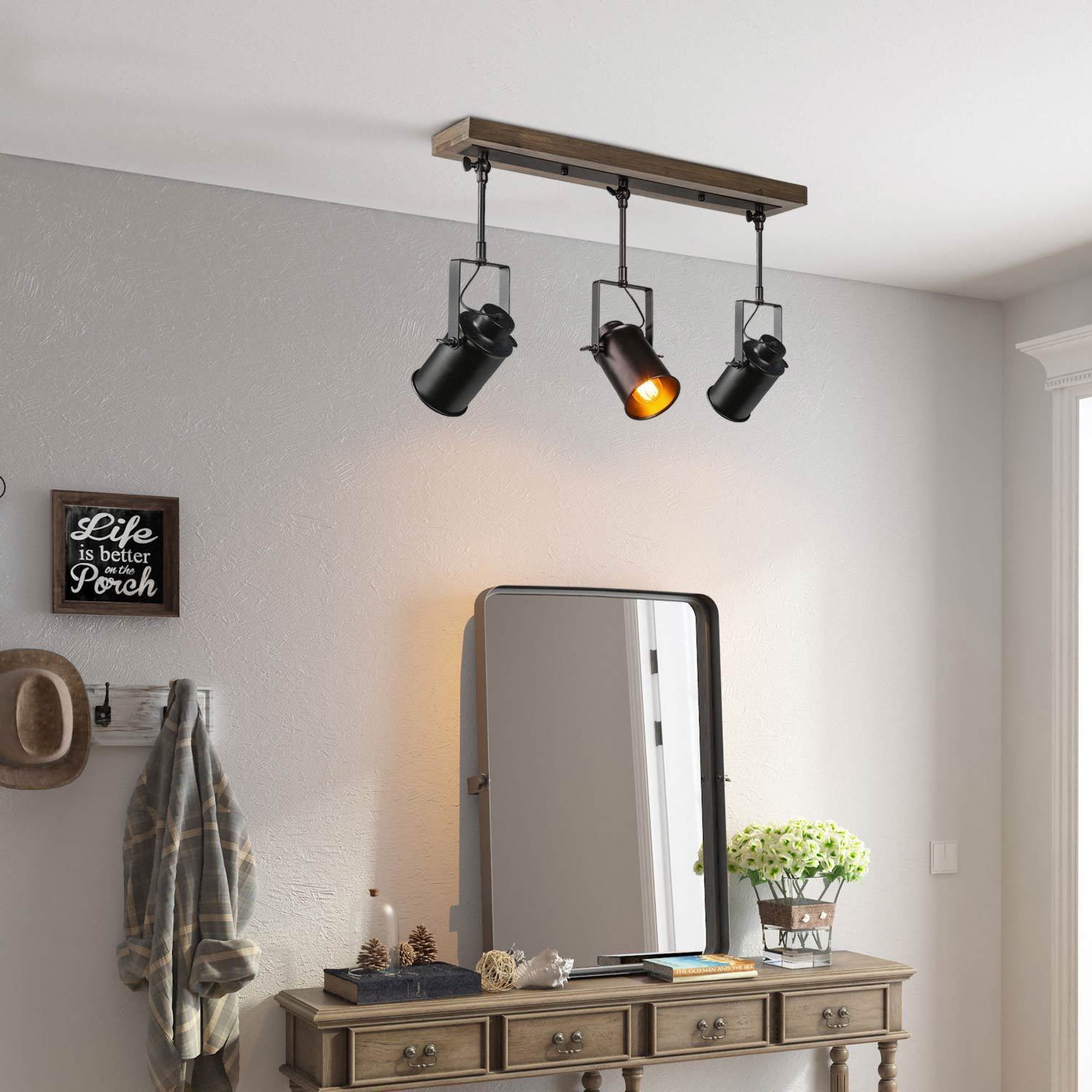 LNC Modern 3-Light Track Lighting Industrial Spotlights - 24.8"x 4.7" x 15.3"