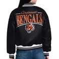 thumbnail image 3 of Women's Starter  Black Cincinnati Bengals Satin Full-Snap Varsity Jacket, 3 of 3