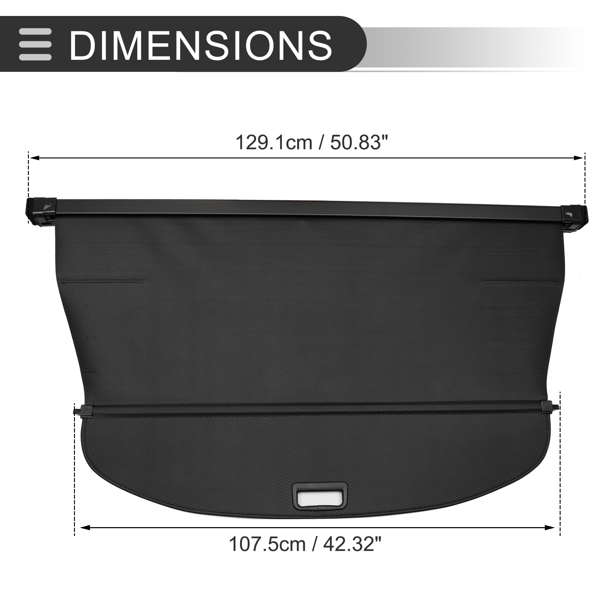 Unique Bargains Car Retractable Cargo Cover for Nissan Rear Trunk Privacy Screen Black
