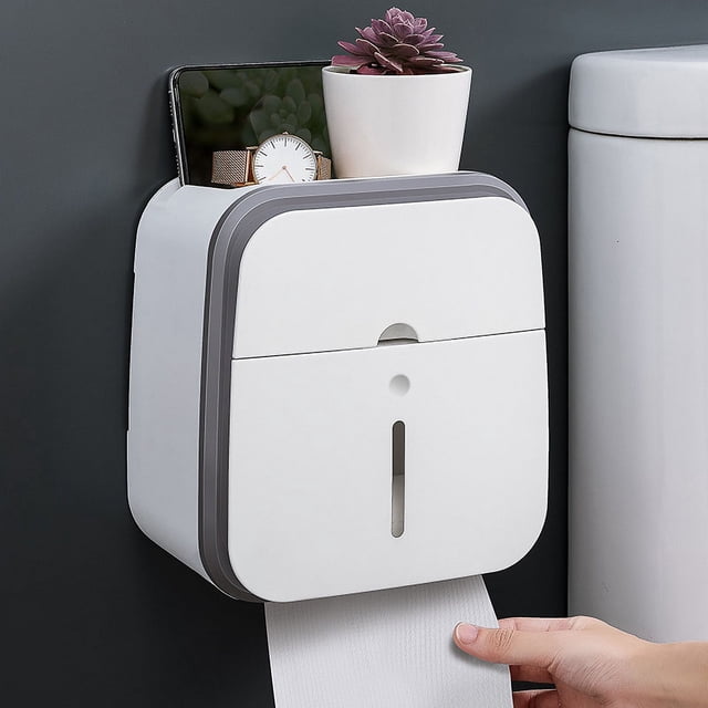 Soporte para caja de pañuelos montado en la pared - Gris