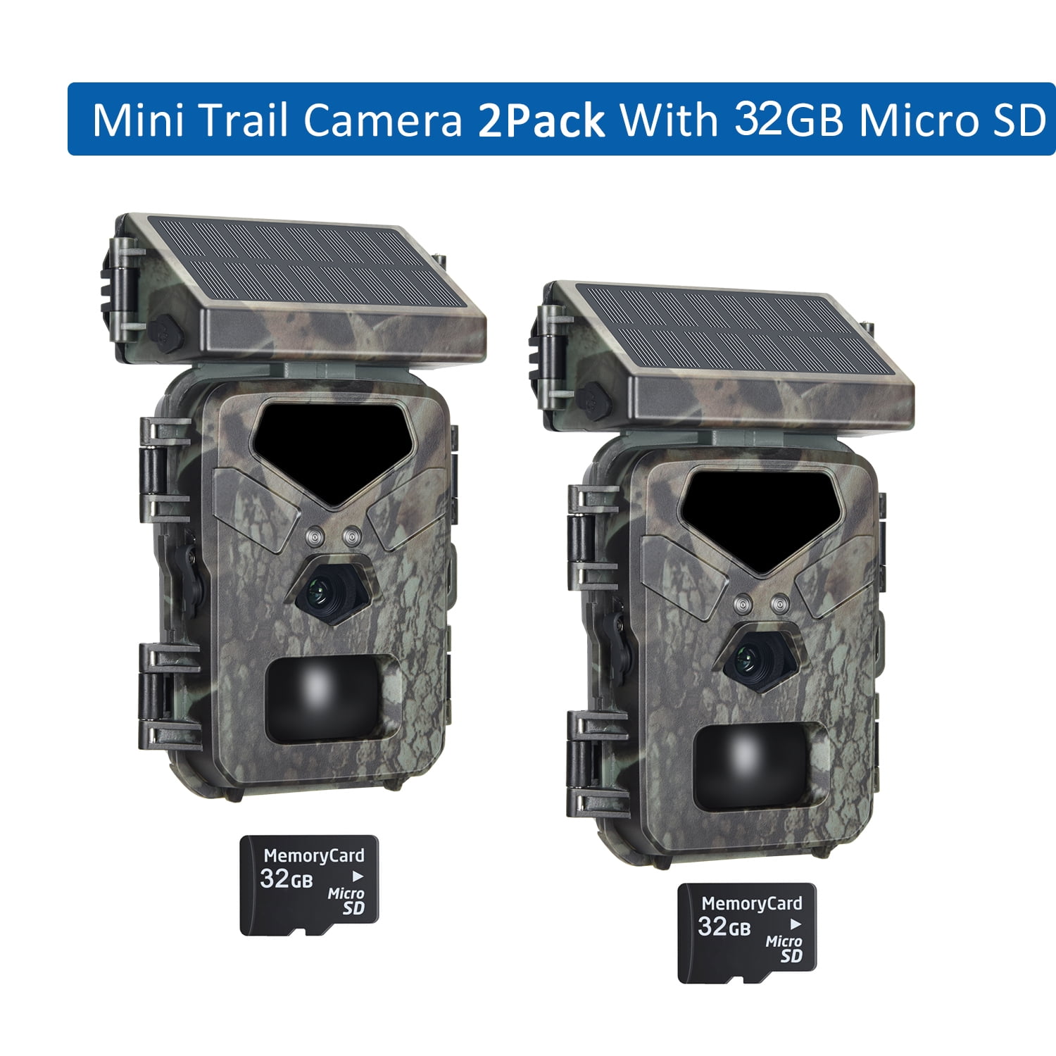 SuntekCam Mini Game Camera【2 Pack】, 20MP 1080P Trail Camera with Night Vision LED, Wildlife