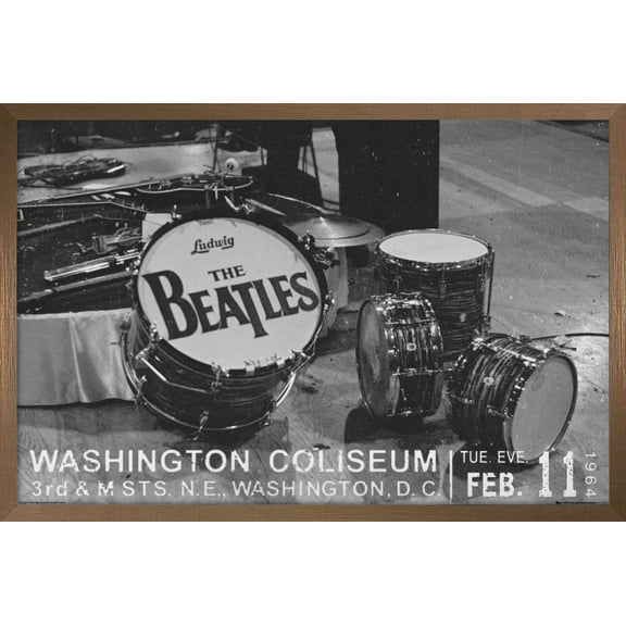 The Beatles - Washington Coliseum Wall Poster, 22.375" x 34", Framed