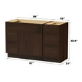 thumbnail image 5 of 51" Freestanding Bathroom Vanity Cabinet without Top in Brown, 5 of 6