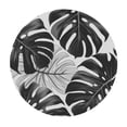 thumbnail image 4 of JEUXUS Palm Leaves Round Tablecloth for Outdoor Picnic Camping and Indoor Kitchen Dining Party White, 4 of 8