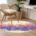 thumbnail image 4 of Watercolor Forest Silhouette Round Area Rug 4Ft Washable Circle Rugs for Bedroom Dining Room, Retro Abstract Forest Trees Cream Non-Slip Carpet Floor Mats Indoor Outdoor Carpet Runner Home Decor, 4 of 8