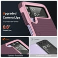 thumbnail image 3 of Dteck for Galaxy Z Flip 4 / Z Flip 3 Case,Shockproof Silicone Rubber with Hard PC Rugged Full Body Protection Phone Cover for Samsung Galaxy Z Flip 3/4,Rose, 3 of 7