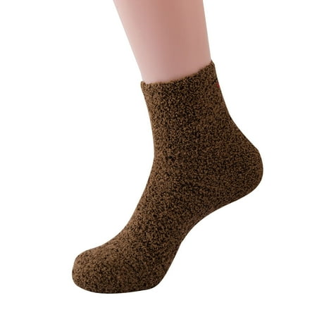 

HGWXX7 Winter Candy Color Tube Socks Coral Socks Floor Socks Solid Color Warm Socks