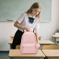 thumbnail image 4 of Fgnfyis School Backpacks Campus Korean Solid Color Large Capacity Lightweight Bookbag Middle High College Casual Travel Backpack for Girls Pink, 4 of 9