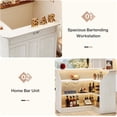 thumbnail image 4 of Tribesigns 3-Tier Bar Cabinet, L-Shaped Corner Home Bar Unit with Stemware Racks, Living Room, White, 4 of 8