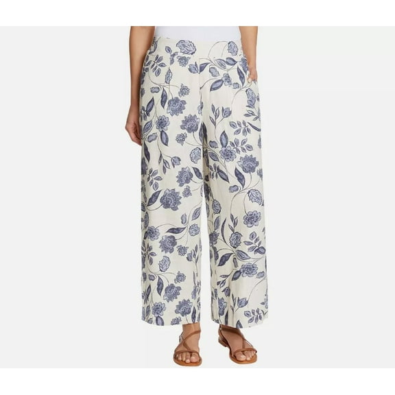 Ella Moss Ladies' Size XL (16-18) Linen Blend Wide Leg Pant, Floral Print