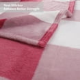thumbnail image 6 of Unique Bargains Plush Buffalo Reversible Plaid Flannel Fleece Blanket, King, Pink White, 6 of 8