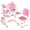 Pink, variant on Nanly Kids Desk and Chair Set, Height Adjustable Kids School Study Desk Chair Set with Sitting Corrector and Foot Pedal Ergonomic Children Study Desk Chair with Book Stand for Ages 3-18 Kids