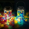 thumbnail image 5 of Solar Outdoor Lanterns, Waterproof Colorful Glass Hanging Solar Light with Handle, Solar Jar Lanterns, for Garden, Patio, Pathways and Tree Decor, 5 of 5
