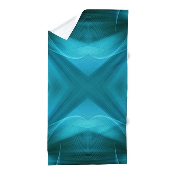 CafePress - Abstract Teal Geometric Pattern - Large Beach Towel, Soft 30"x60" Towel with Unique Design