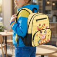 thumbnail image 3 of HUIACONG Yellow Giraffe Donut Print Kids Backpack 13.5 Inch Lightweight Water Resistant School Bag with Multi Pockets Breathable Padded Adjustable Straps for Boys Girls Ages 3-10 Travel Bookbag, 3 of 7