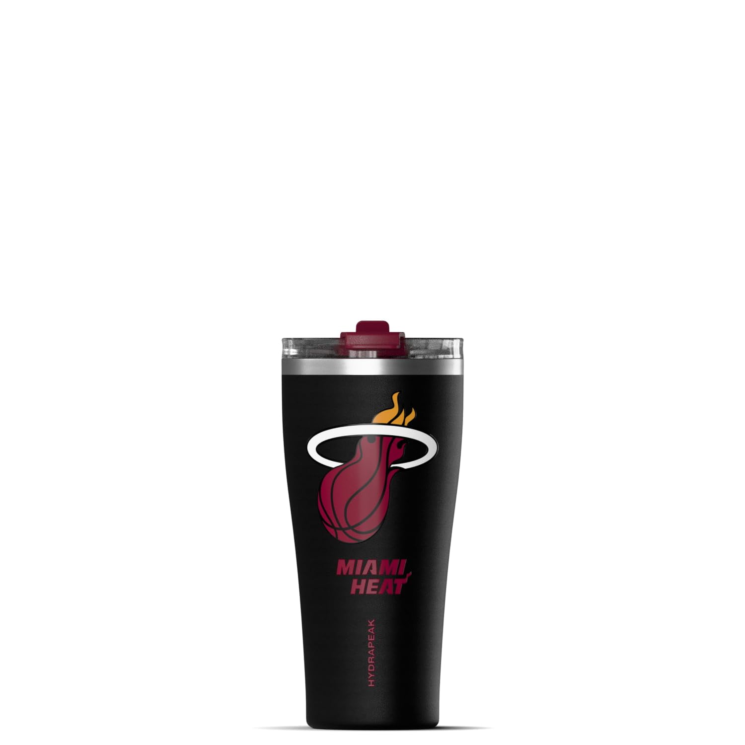 Hydrapeak Officially Licensed NBA Miami Heat Tumbler 30 oz Stainless Steel Water Bottle, Straw & Sip Lid, Vacuum Insulated, Spill-Proof, Cup Holder Friendly, Keeps Drinks Cold 30 Hours