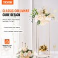 thumbnail image 2 of 2PCS 31.5inch/80cm High Wedding Flower Stand, Metal Vase Column Geometric Centerpiece Stands, Gold Rectangular Floral Display Rack for T-Stage Events Reception, Party Decoration Home, 2 of 6