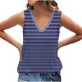thumbnail image 4 of Summer Tank Tops Womens Striped Lace Trim V Neck Tunic Tee Shirts Dressy Casual Sleeveless Tanks Blouses (2XL, Blue), 4 of 7
