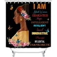 thumbnail image 2 of Juego de 4 cortinas de ducha afroamericanas, citas inspiradoras, peonías, rosas, flores, mariposas, mujeres afroamericanas, niñas negras, decoración de baño, cortina de ducha de tela impermeable,, 2 of 7