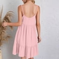 thumbnail image 4 of Sevevn Ladies' Summer V-neck Strap Solid Color Dress Savings Up to 30% Off Pink M, 4 of 9