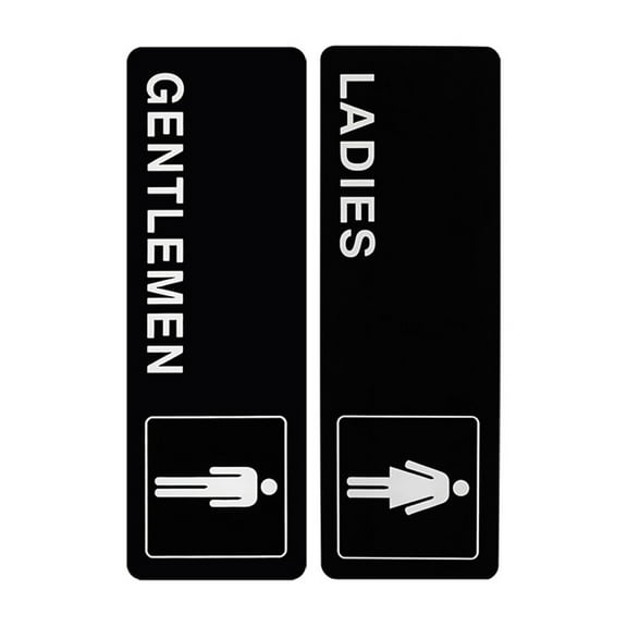 2 Pcs Tin Sign Men's and Women's Restroom Signage Shopping Center